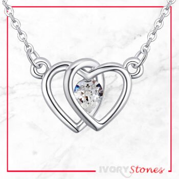 IvoryStone 2Heart Crystal Clear Necklace.