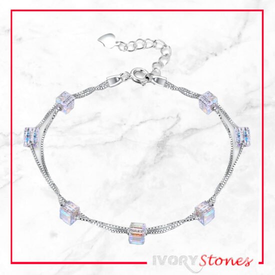 IvoryStone 7 Cube AB Crystal Bracelet