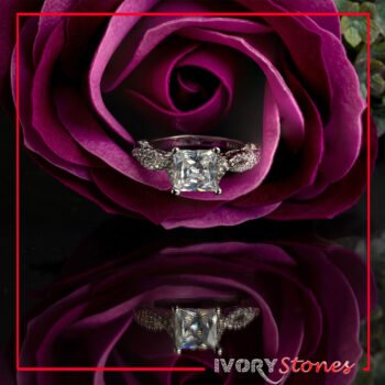 IvoryStone Crystal Clear Square Arizona Ring